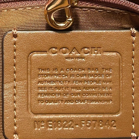 COACH Signature C Coated Canvas w/Leather Trim Side Cinch Carryall Tote - Picture 7 of 9